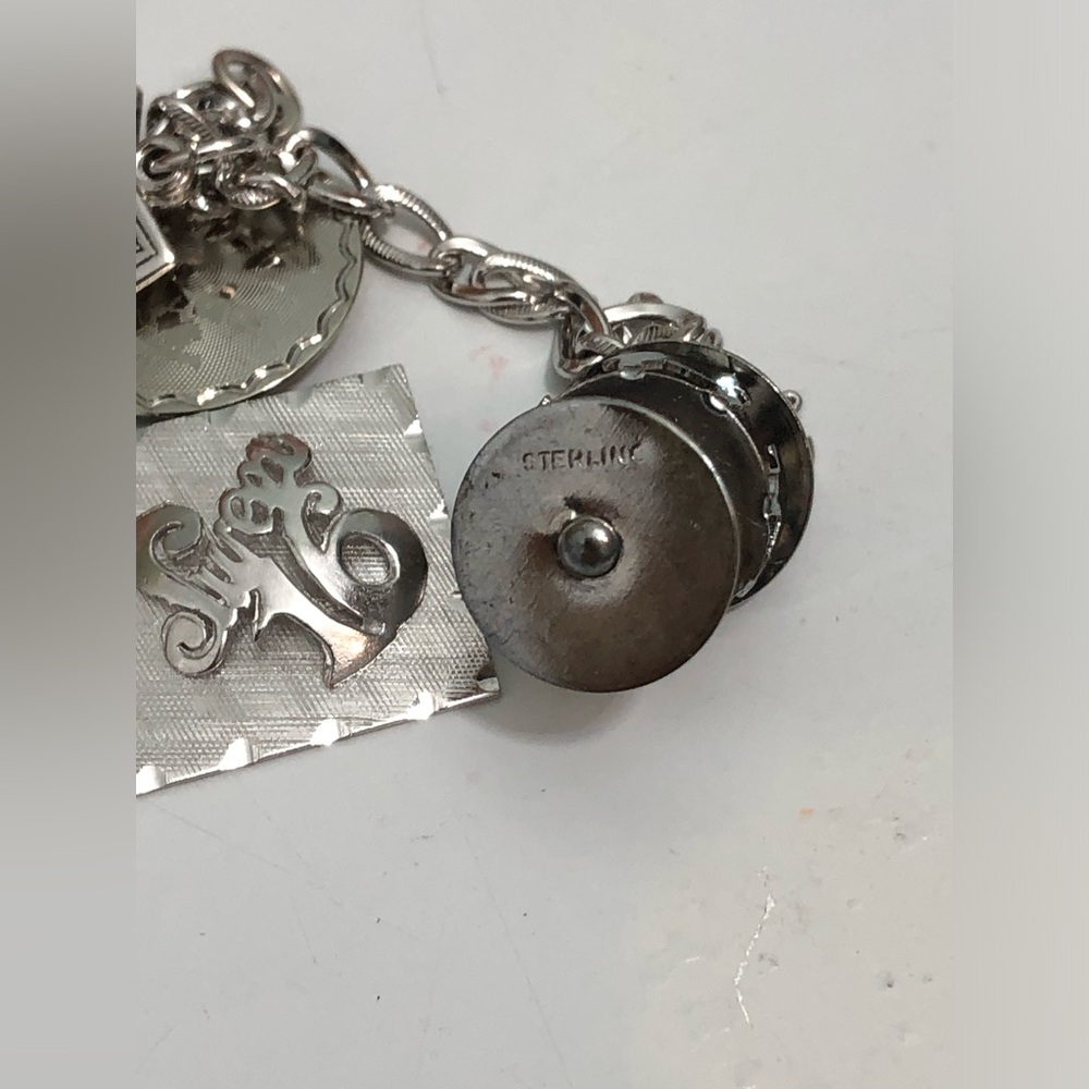 Vintage Sterling Silver Charm Bracelet Sweet 16years Sz 6.5 - Picture 4 of 9
